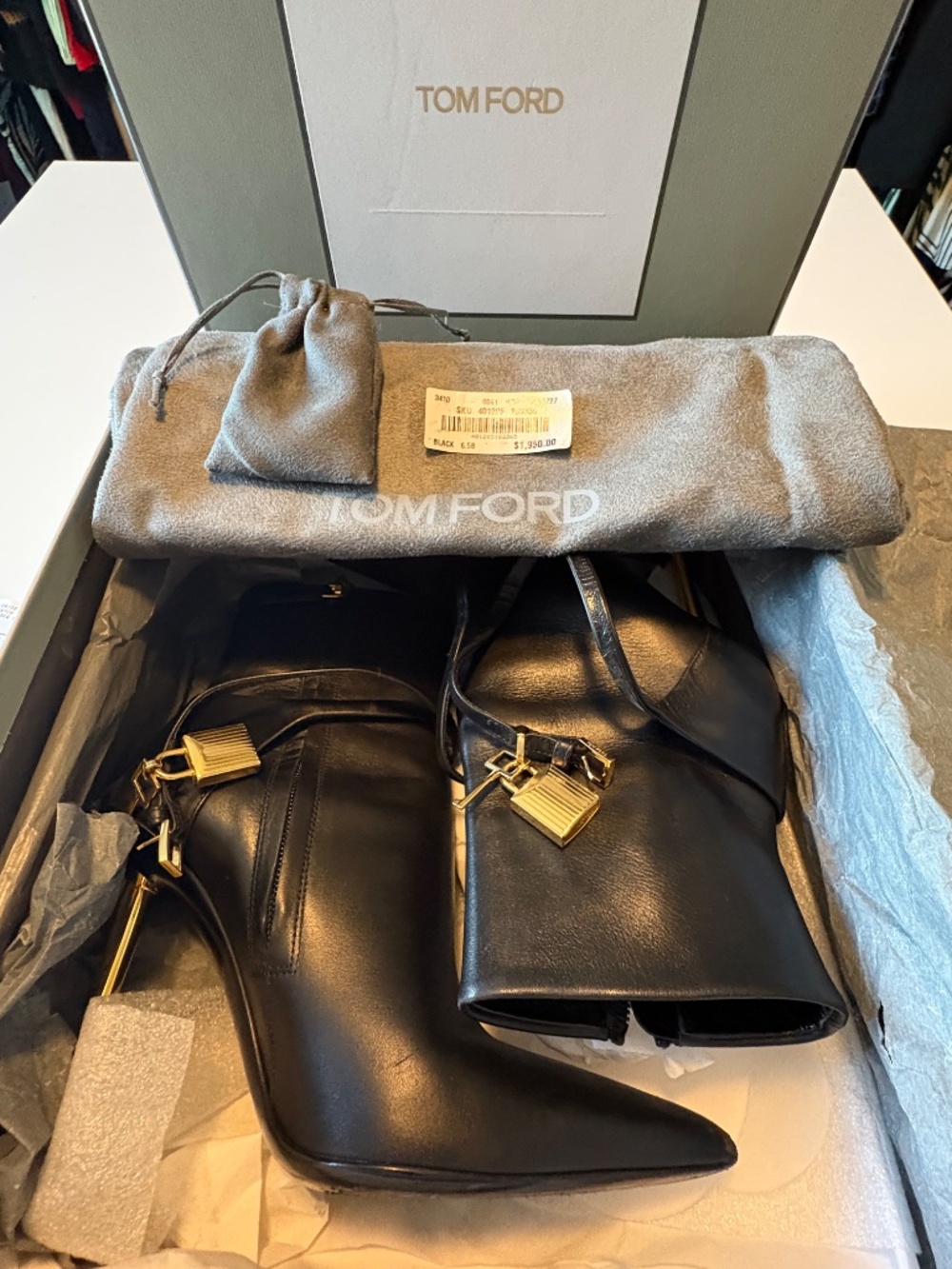 TOM FORD PADLOCK ANKLE BOOTIES - Picture 12 of 14